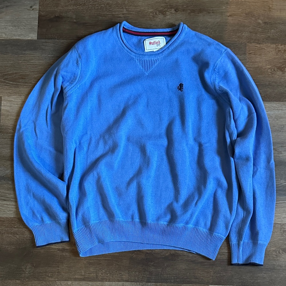 Stafford Men's Crewneck Sweater in Vibrant Blue